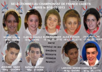 Selectionne France Cadets Mars 2013 PARIS